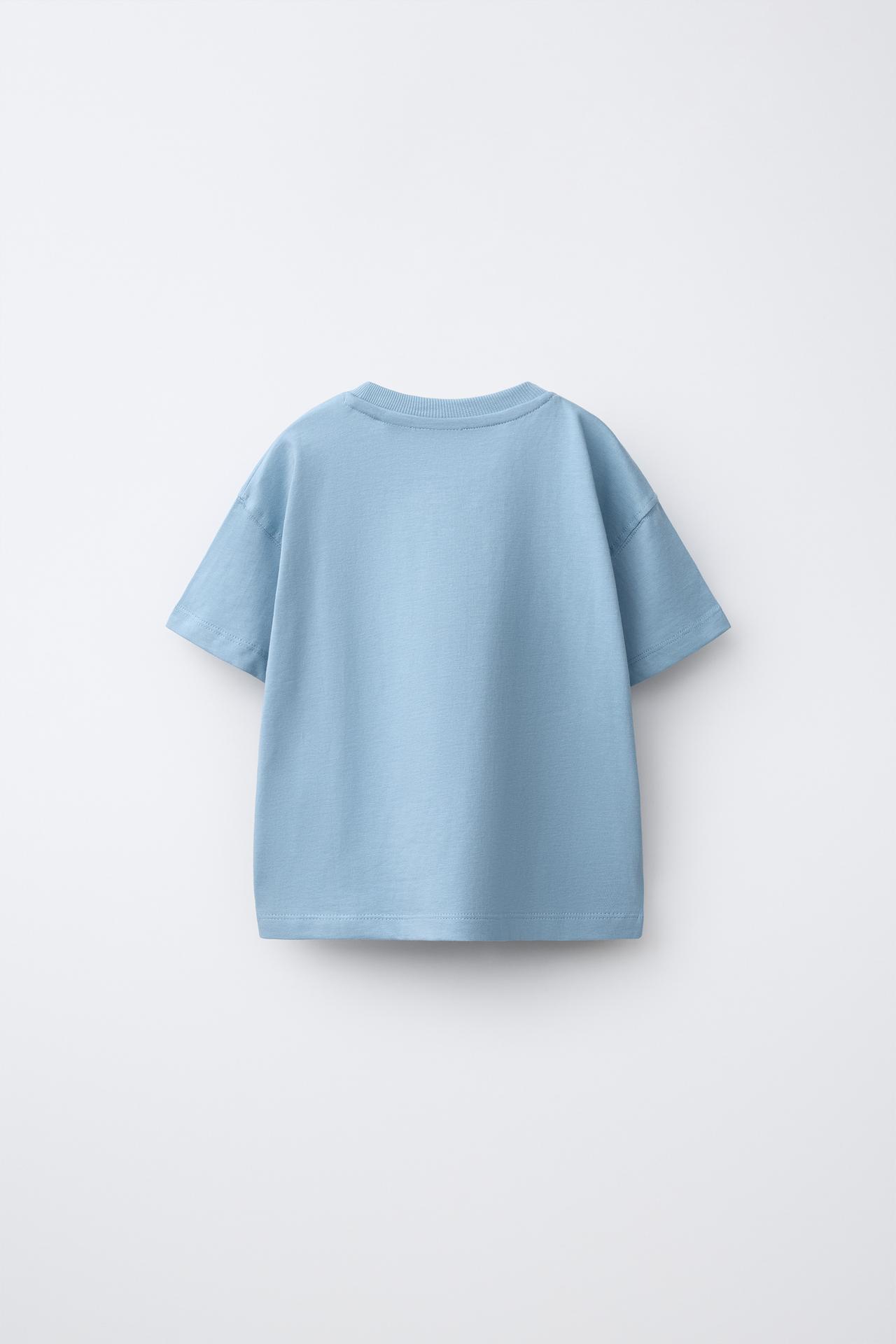 VEHICLE PRINT T-SHIRT — Dusty blue