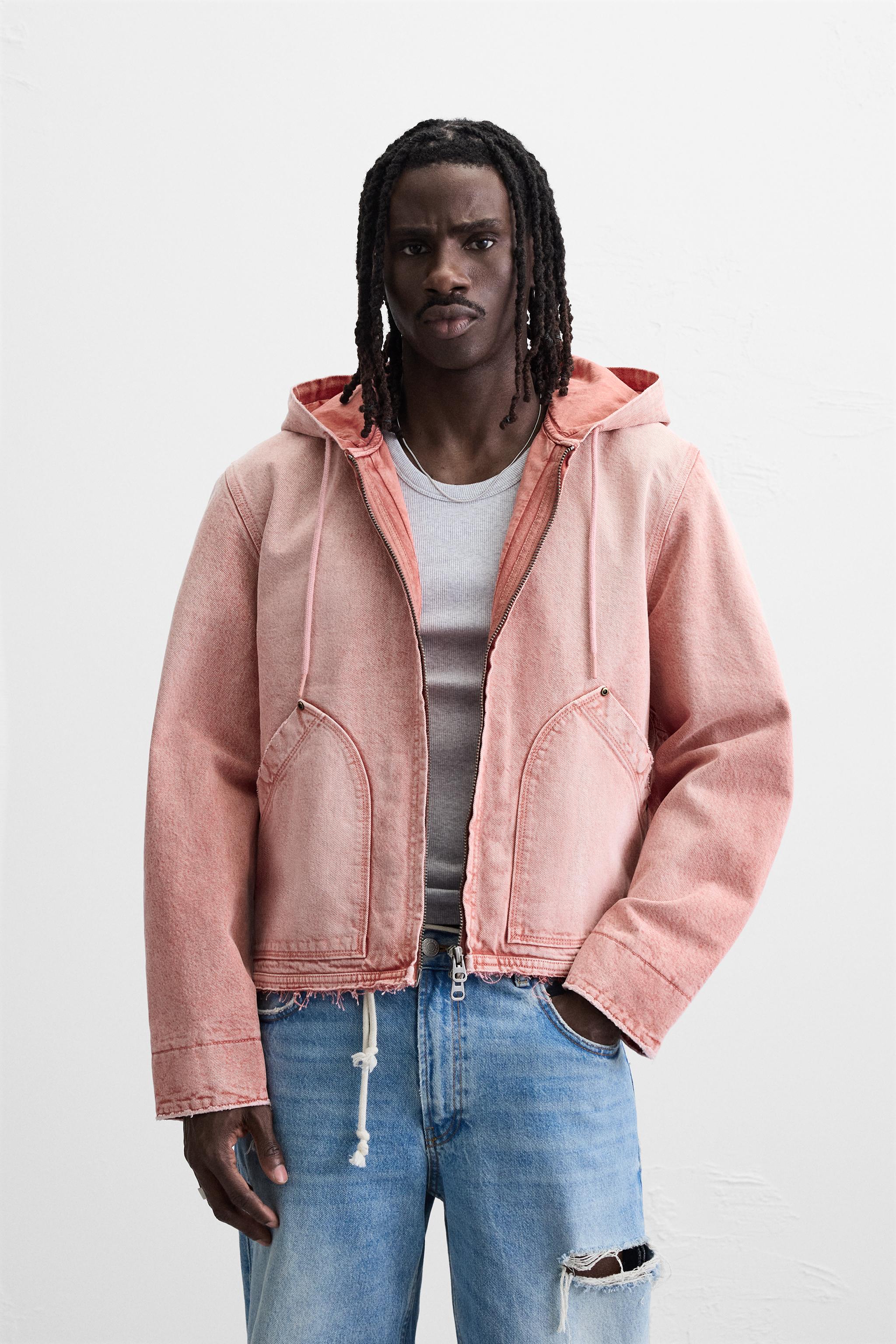 WASHED HOODED JACKET - Chalk pink | ZARA United States
