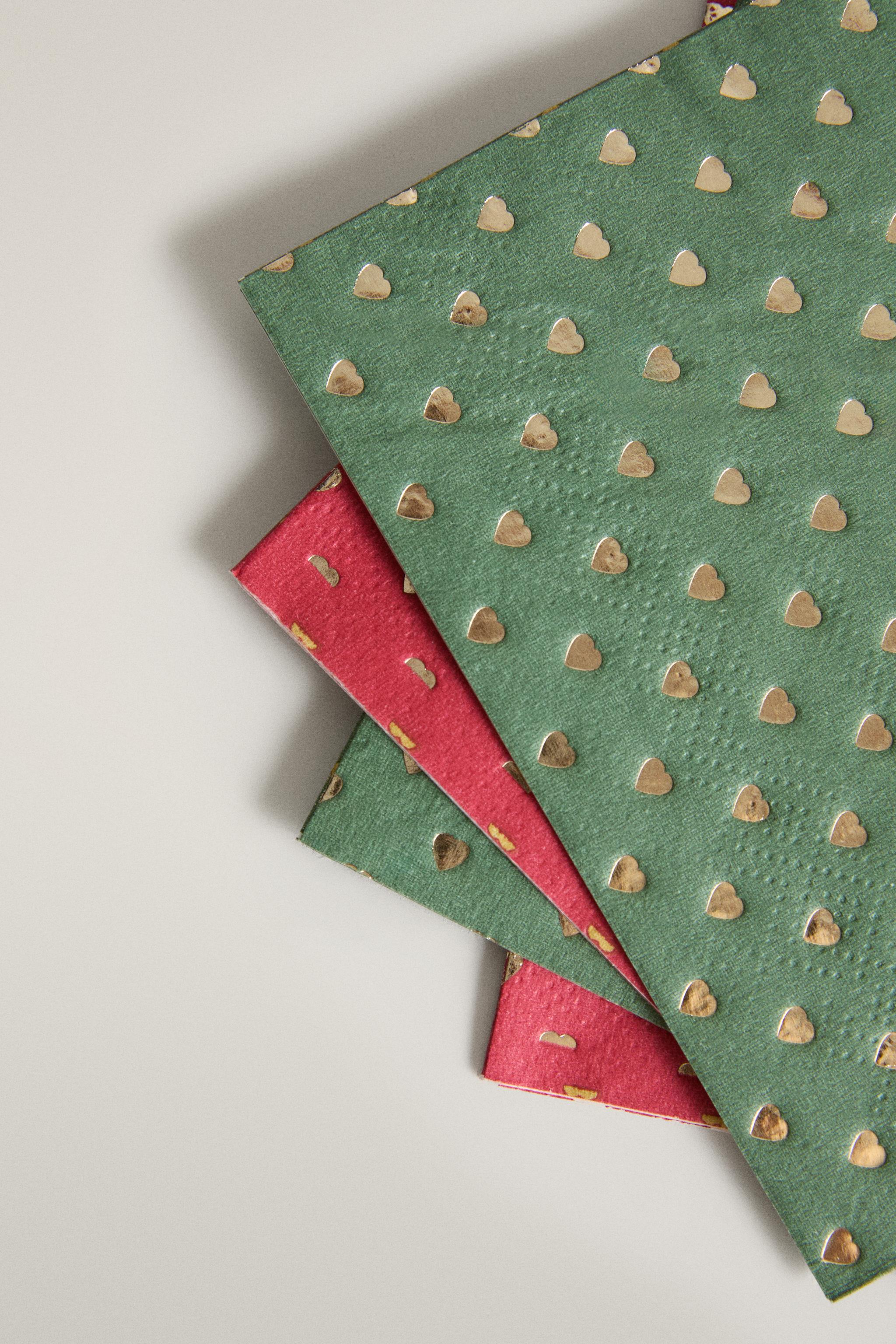 PACK OF CHRISTMAS HEART PAPER NAPKINS (PACK OF 30)