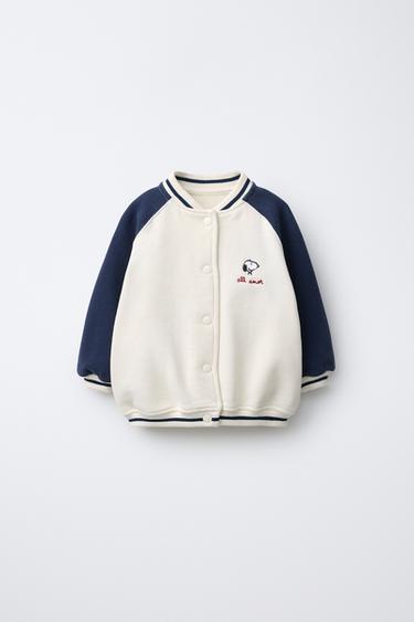 SNOOPY PEANUTS™ FLEECE BOMBER JACKET - Ecru by Zara