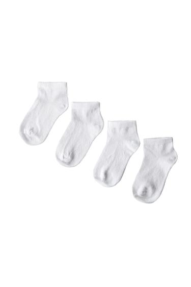 FOUR-PACK OF PLAIN ANKLE SOCKS - White by Zara - Image 1