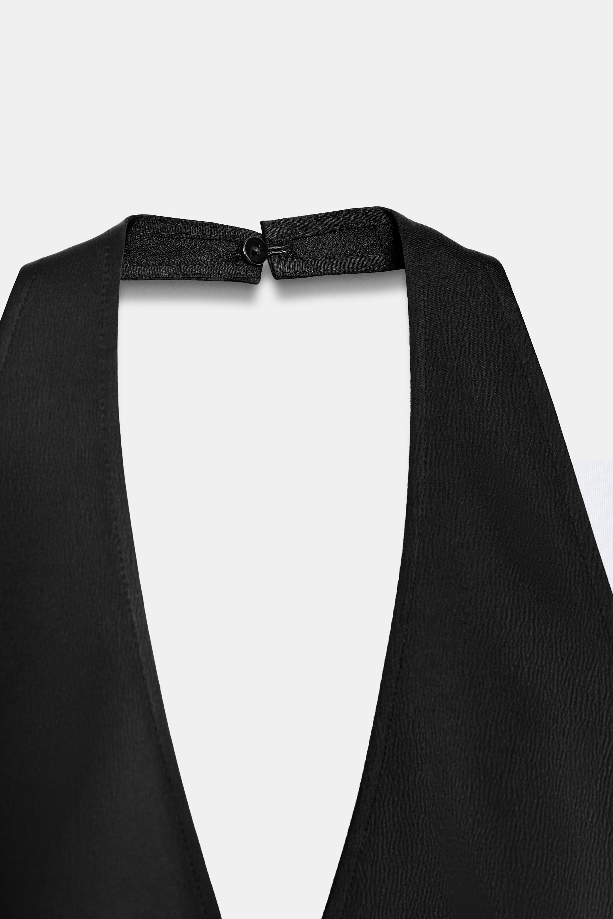 SATEN YÜZEYLİ HALTER TOP - Siyah | ZARA Türkiye / Turkey