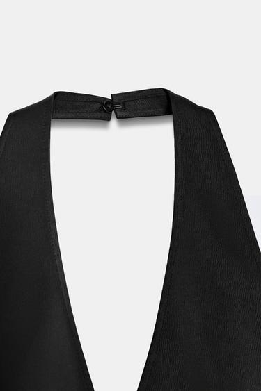 SATIN HALTER TOP - Black by Zara - Image 9