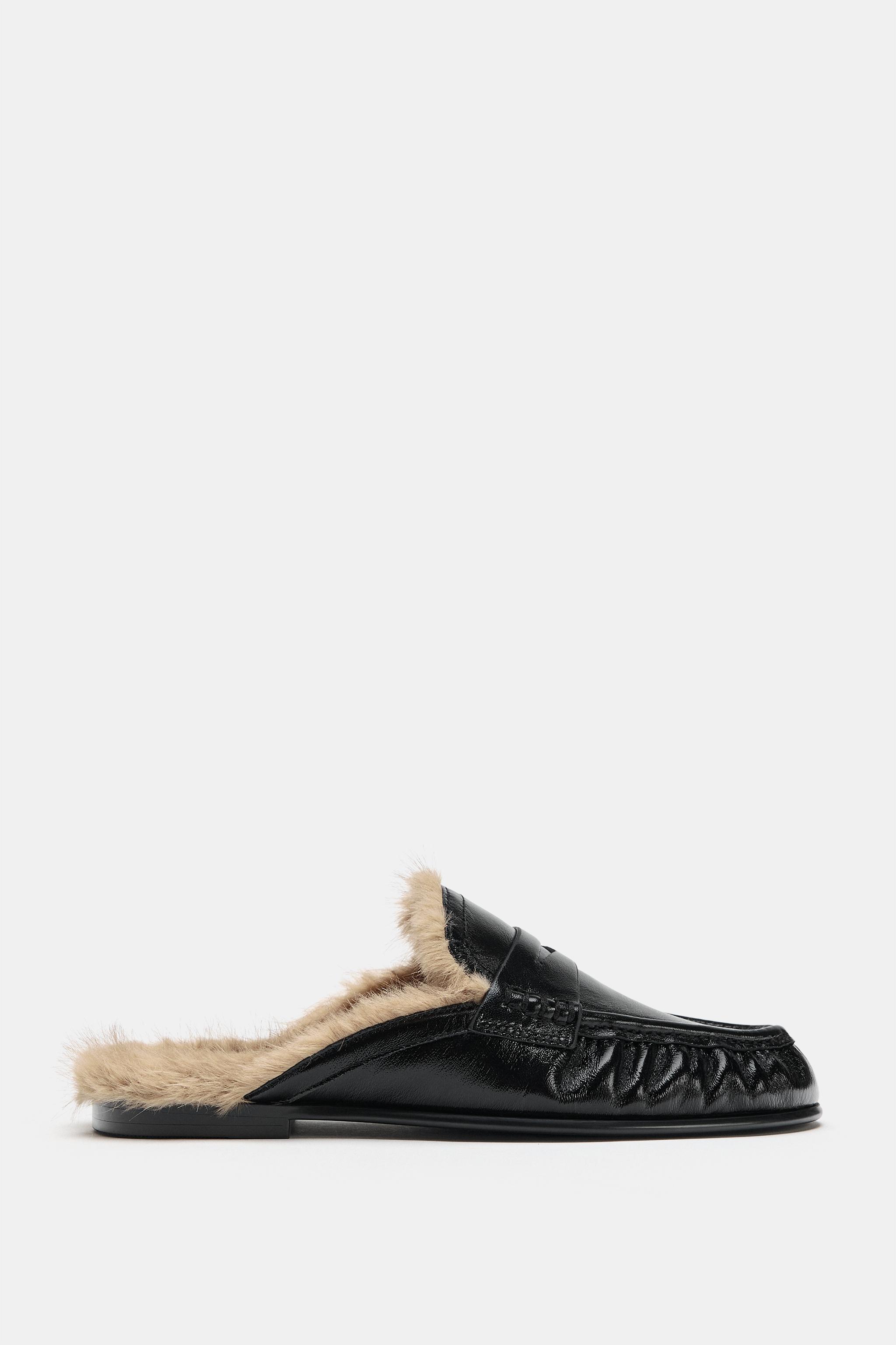 LEATHER SLINGBACK LOAFERS