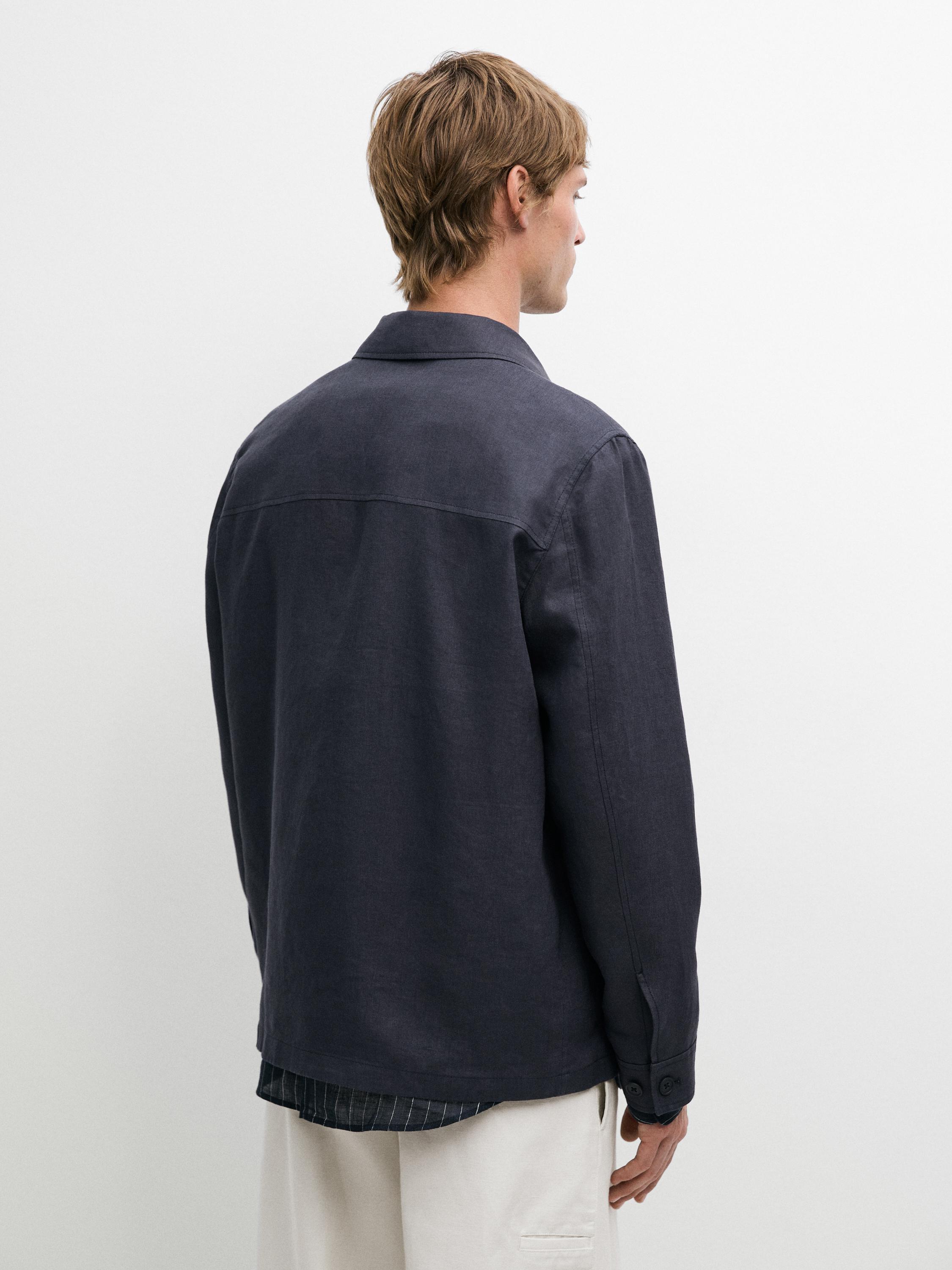 Lightweight linen jacket with pockets