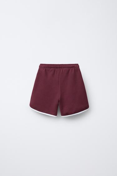 PRINCE ® PLUSH BERMUDA SHORTS - Burgundy by Zara - Image 1
