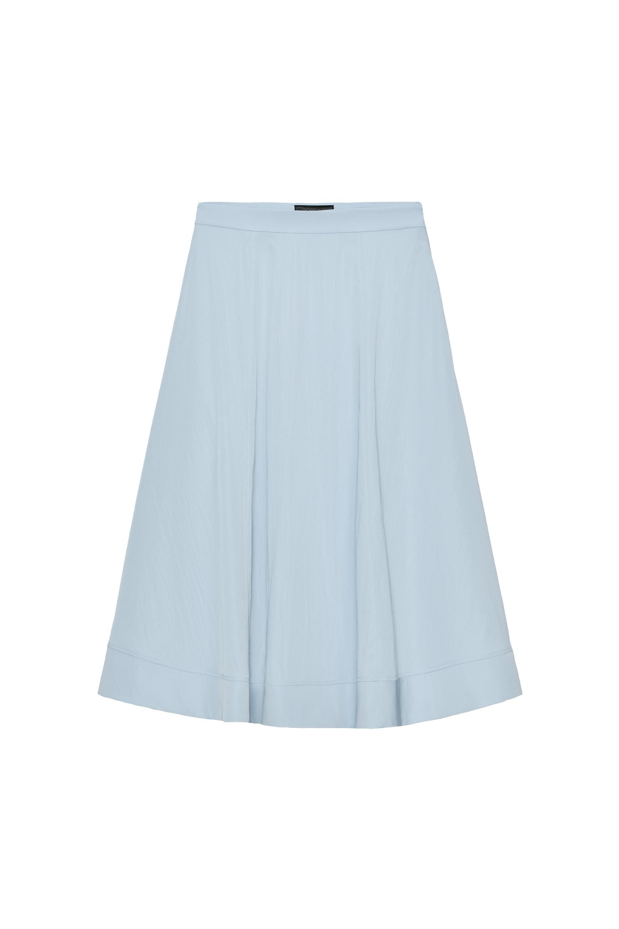 ZW COLLECTION CAPE MIDI SKIRT - Light blue | ZARA United States