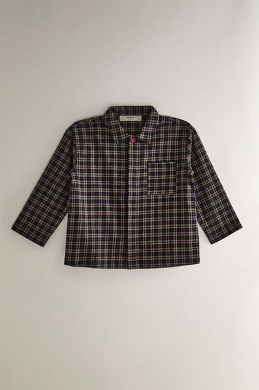 CHILDREN’S CHRISTMAS CHECK FLANNEL PYJAMA SET (SET OF 2) - red/navy by Zara - Image 1