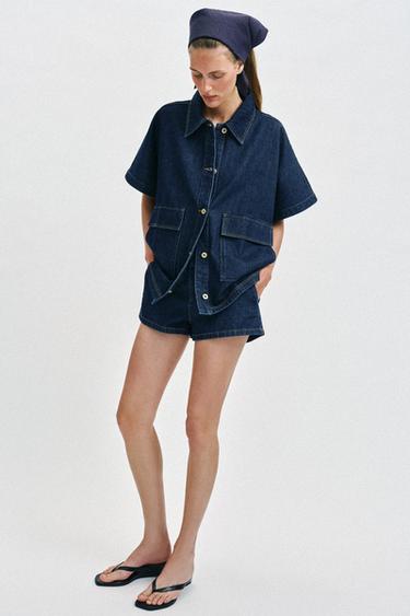 SURCHEMISE Z1975 EN JEAN OVERSIZE - Bleu de Zara - Image 2