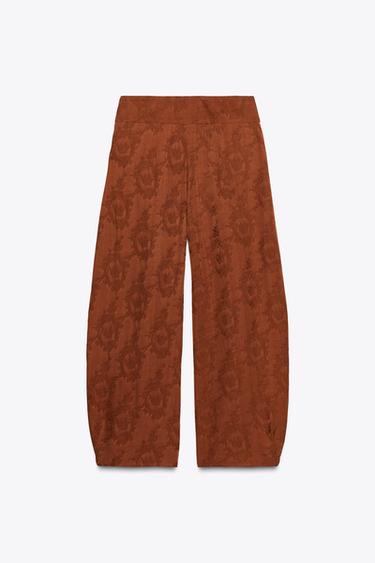 PANTALON JACQUARD ZARA WOMAN COLLECTION - Rouge orangé de Zara - Image 8