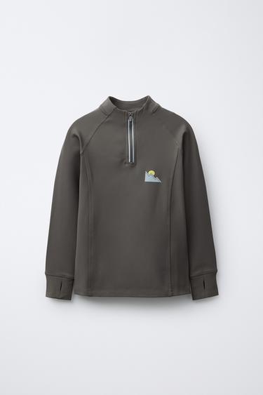 Zaras TERMISK OCH VENTILERANDE TRÖJA SKI COLLECTION - Gråprickig