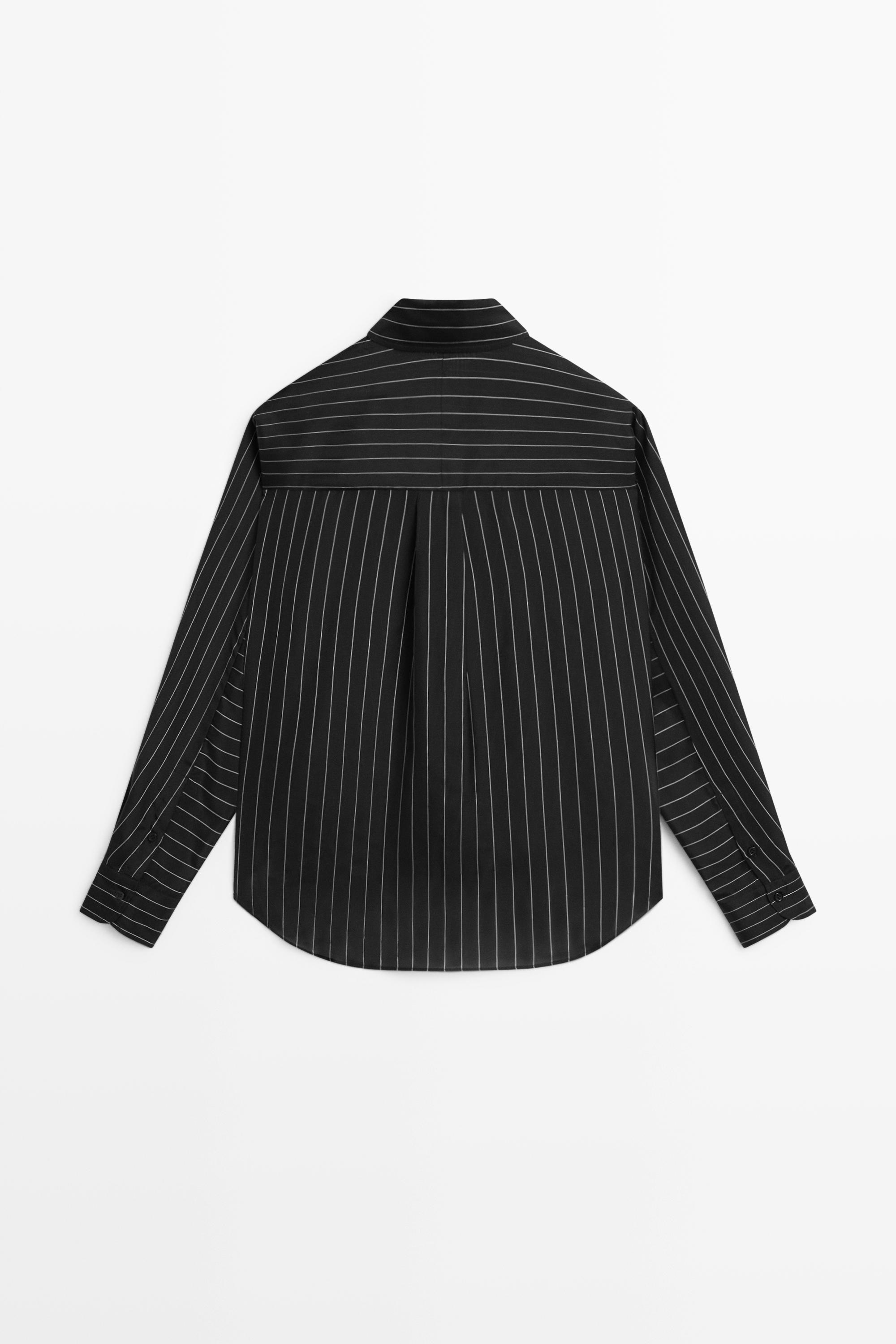 Chemise fluide à rayures avec poche