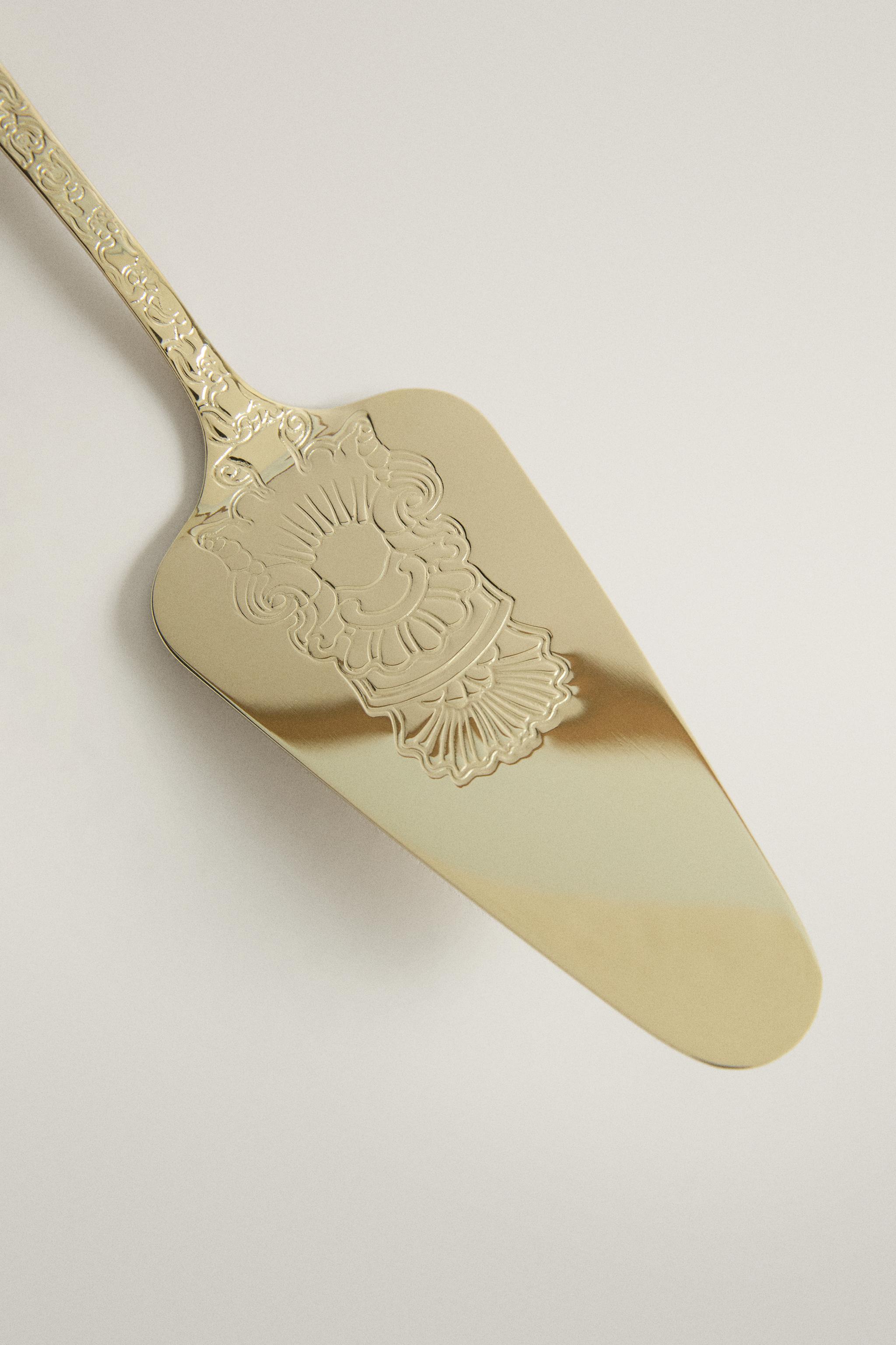 ENGRAVED STEEL CAKE SERVER
