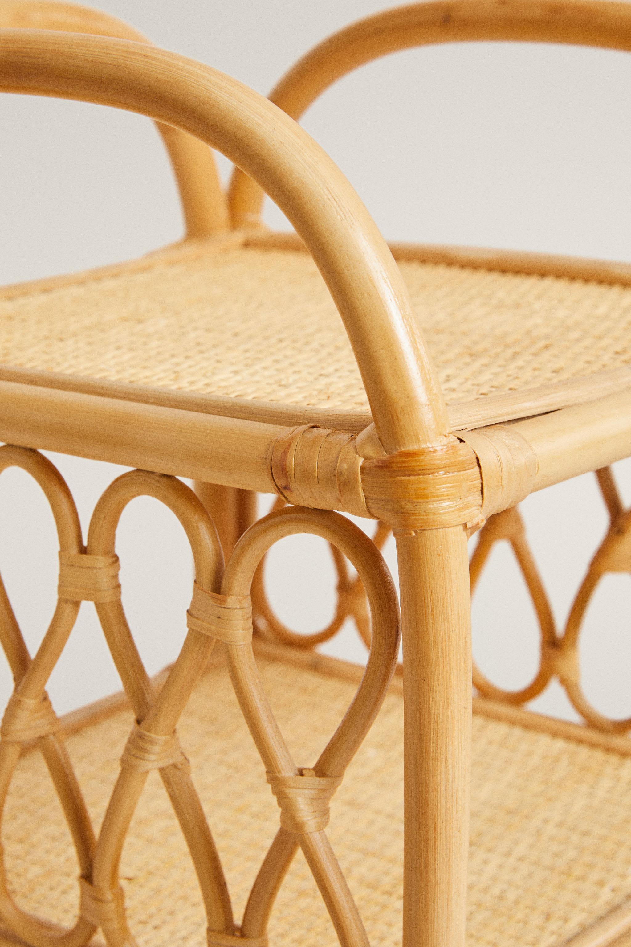 RATTAN BEDSIDE TABLE