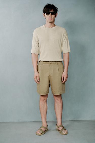 JACQUARD KNIT T-SHIRT - Light beige by Zara