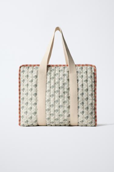 SAC DE MATERNITÉ À FLEURS - Blanc écru de Zara