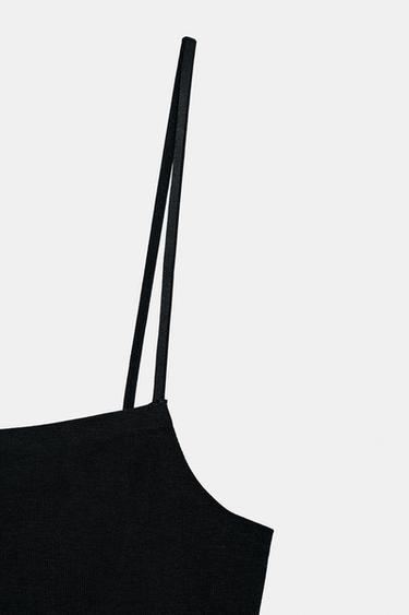 SQUARE NECKLINE STRAPPY TOP - Black by Zara - Image 5