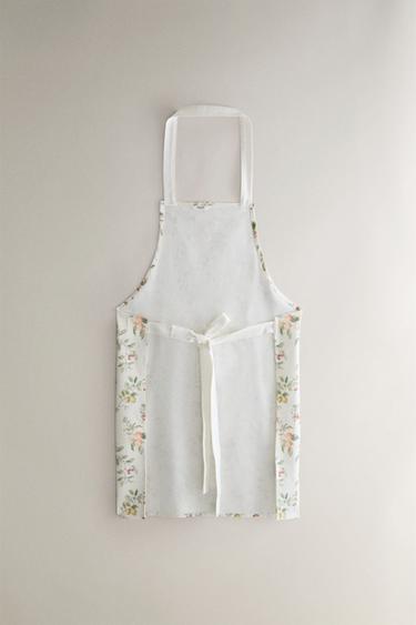 TABLIER COTON FLEURS - Vert de Zara - Image 3