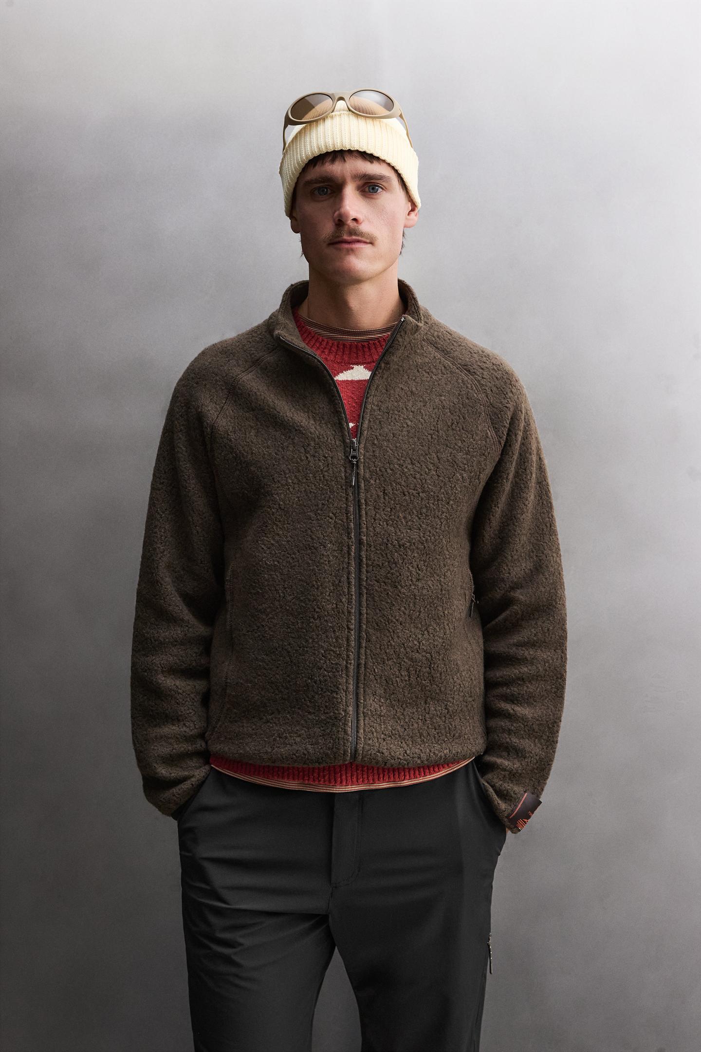 Мужская толстовка Zara Manteco® Wool-Blend Fleece, цвет: Коричневый — фото 2