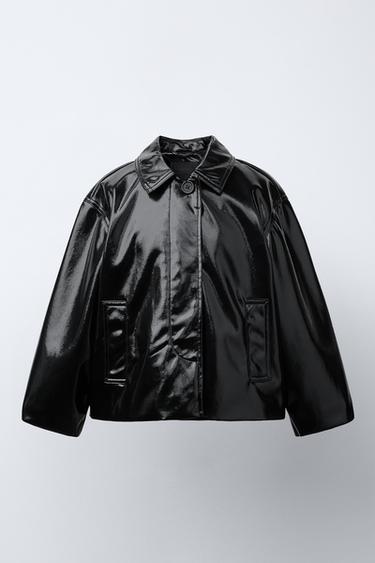 Zara FAUX LEATHER JACKET - Black