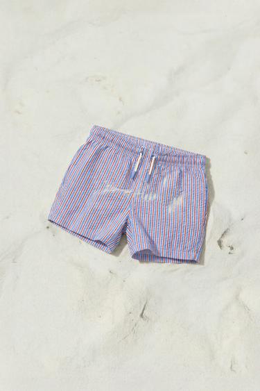 1-6 YEARS / STRIPED SWIM SHORTS - Red by Zara