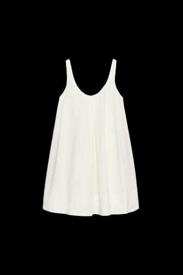 POPLIN MINI DRESS - Oyster-white by Zara - Image 0