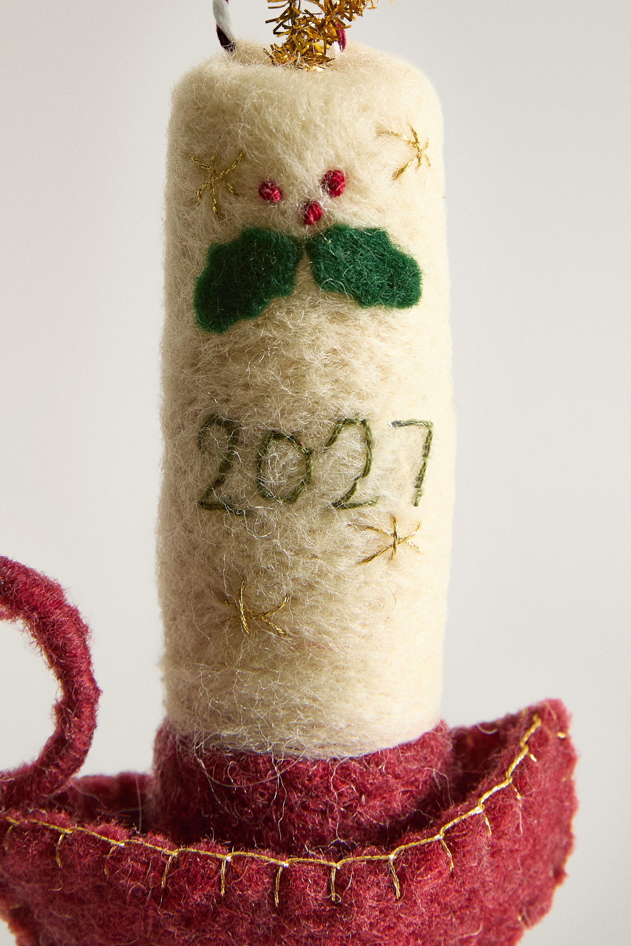 ORNEMENT SAPIN BOUGIE FEUTRE 2027 NOËL
