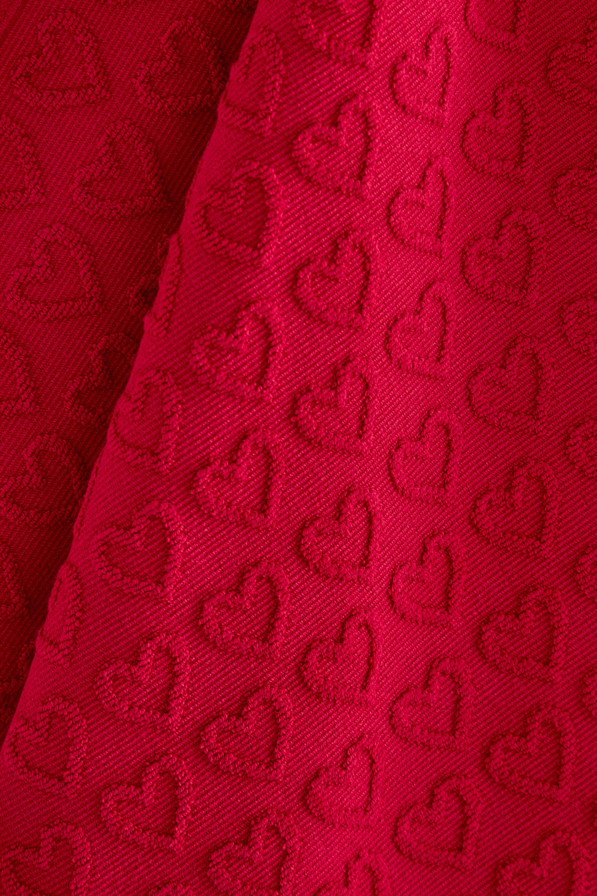 TORCHON DE CUISINE COTON ÉPONGE CŒURS NOËL