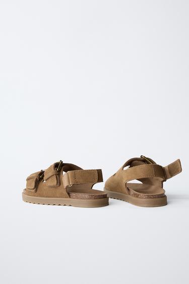 LEATHER BUCKLE SANDALS - Brown by Zara - Image 4