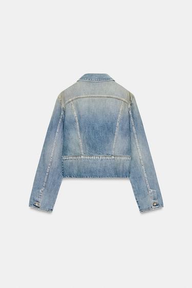 VESTE EN JEAN TRF ZIPPÉE - Bleu marine de Zara - Image 4