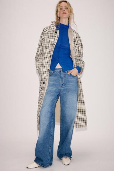 TRENCH CUADROS REVERSIBLE ZW COLLECTION - Beige-marro de Zara