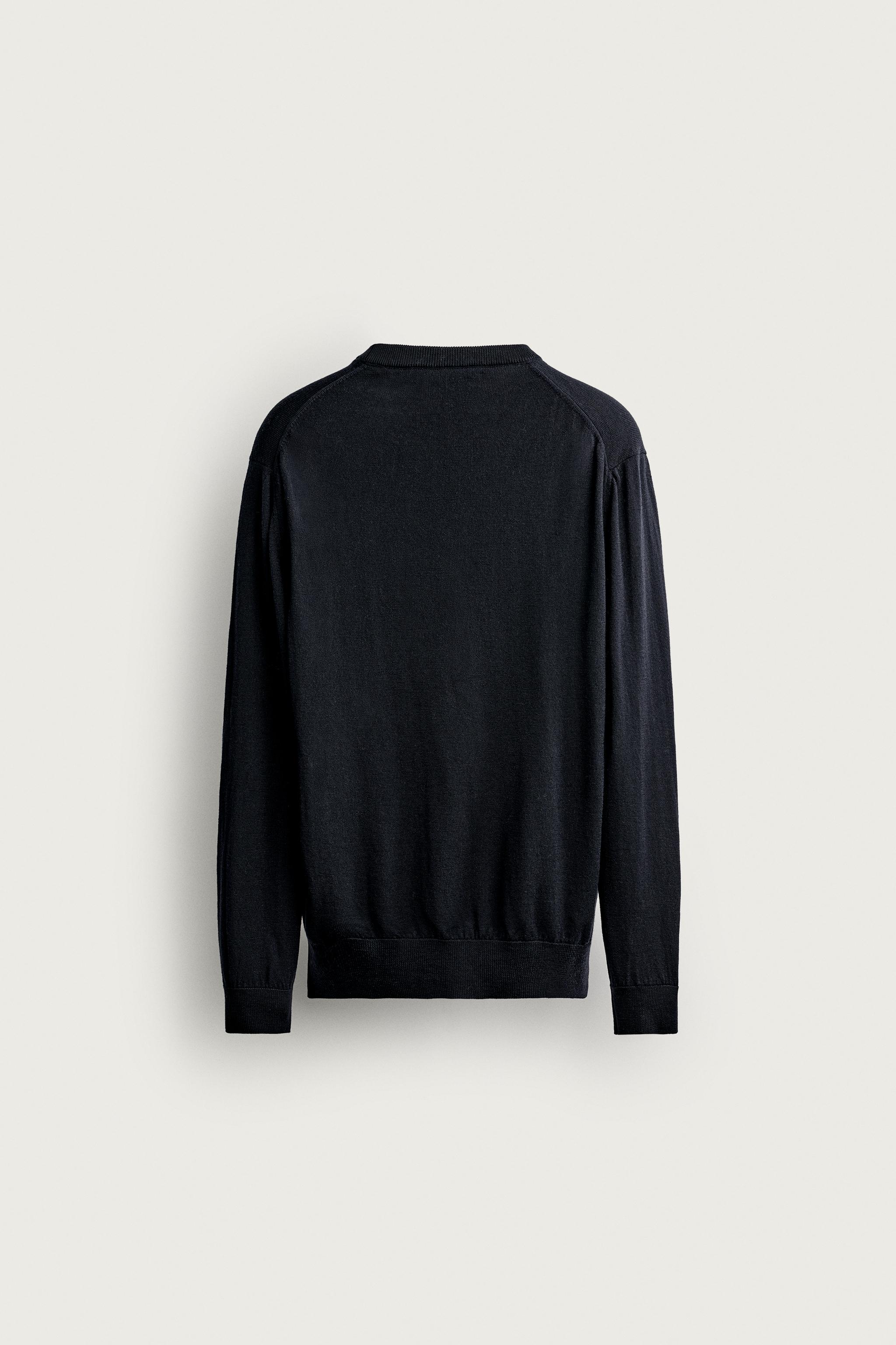 100% WOOL REGULAR FIT JUMPER — Navy blue