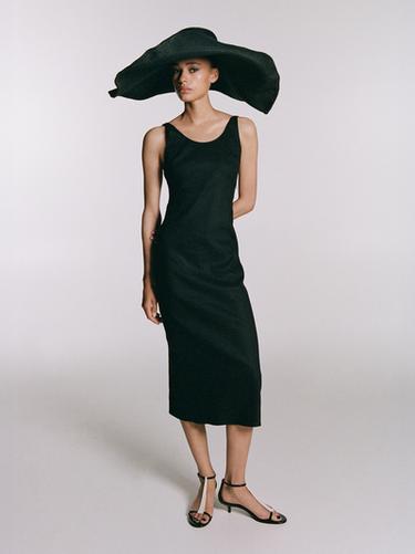 Zara Midi dress with low-cut back - Black