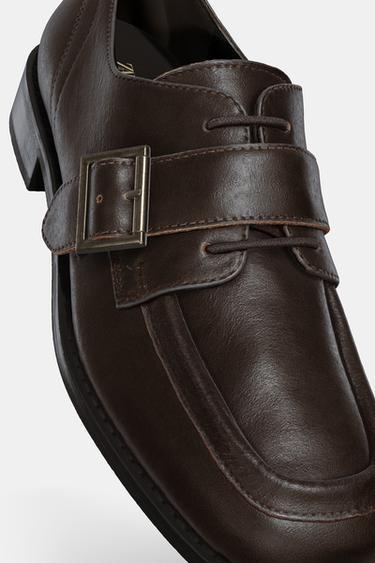 LEATHER BUCKLE LOAFERS - Brown by Zara - Image 5