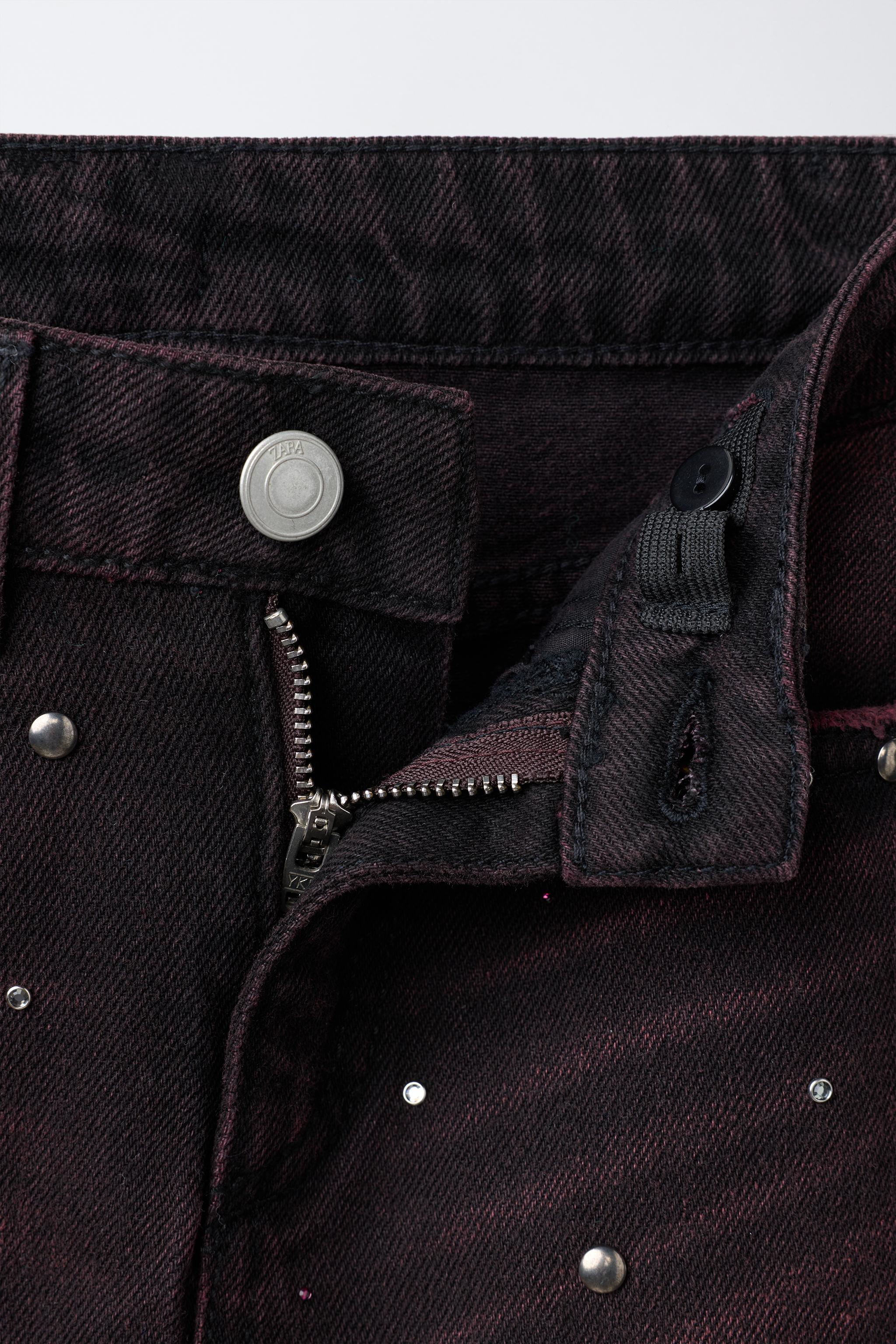 STUDDED DENIM BERMUDA SKIRT