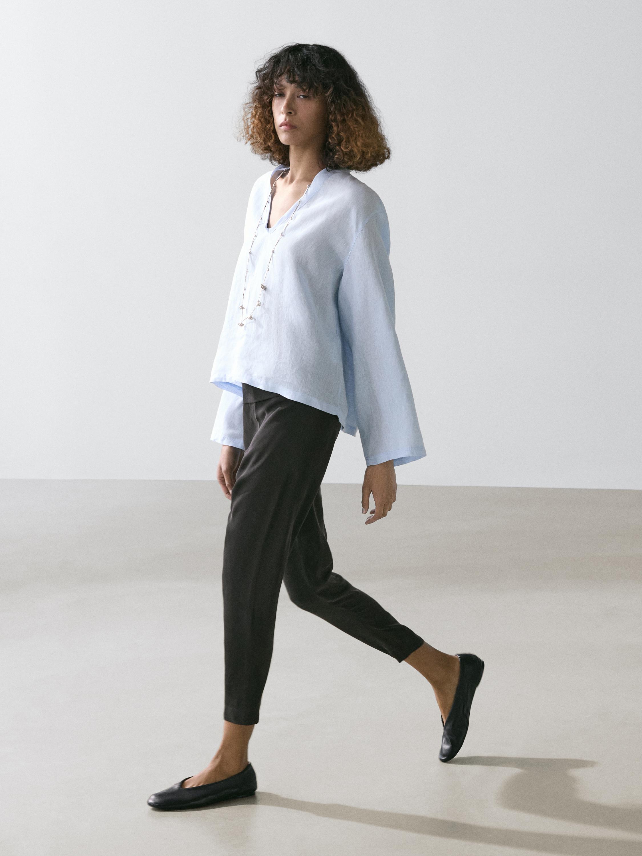 Chemise manches longues 100 % lin