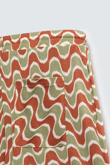 BERMUDA JACQUARD GÉOMÉTRIQUE - orange-vert de Zara - Image 9