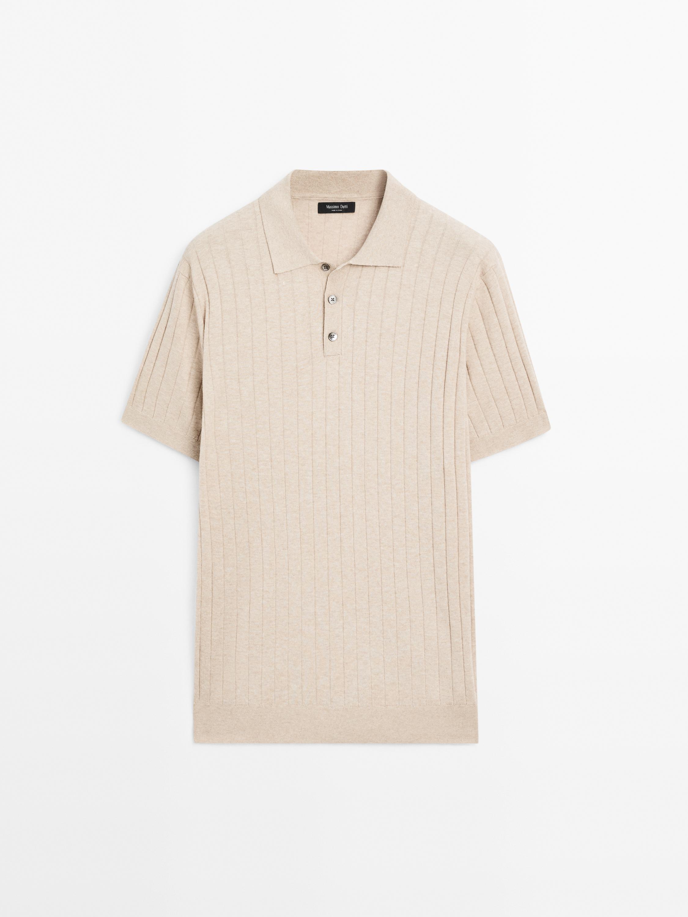 Polo en maille côtelée