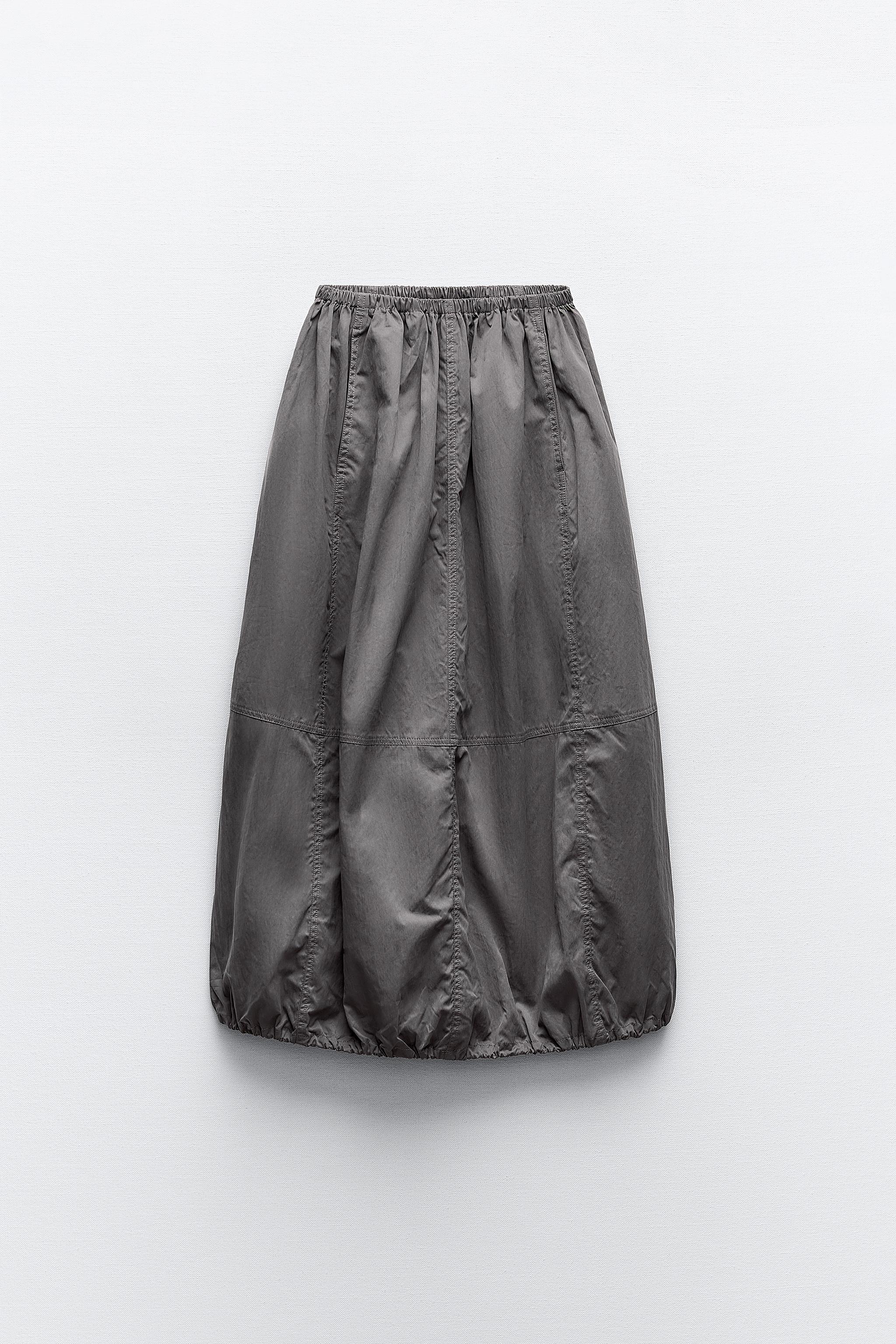 BALLOON MIDI SKIRT - Dark gray