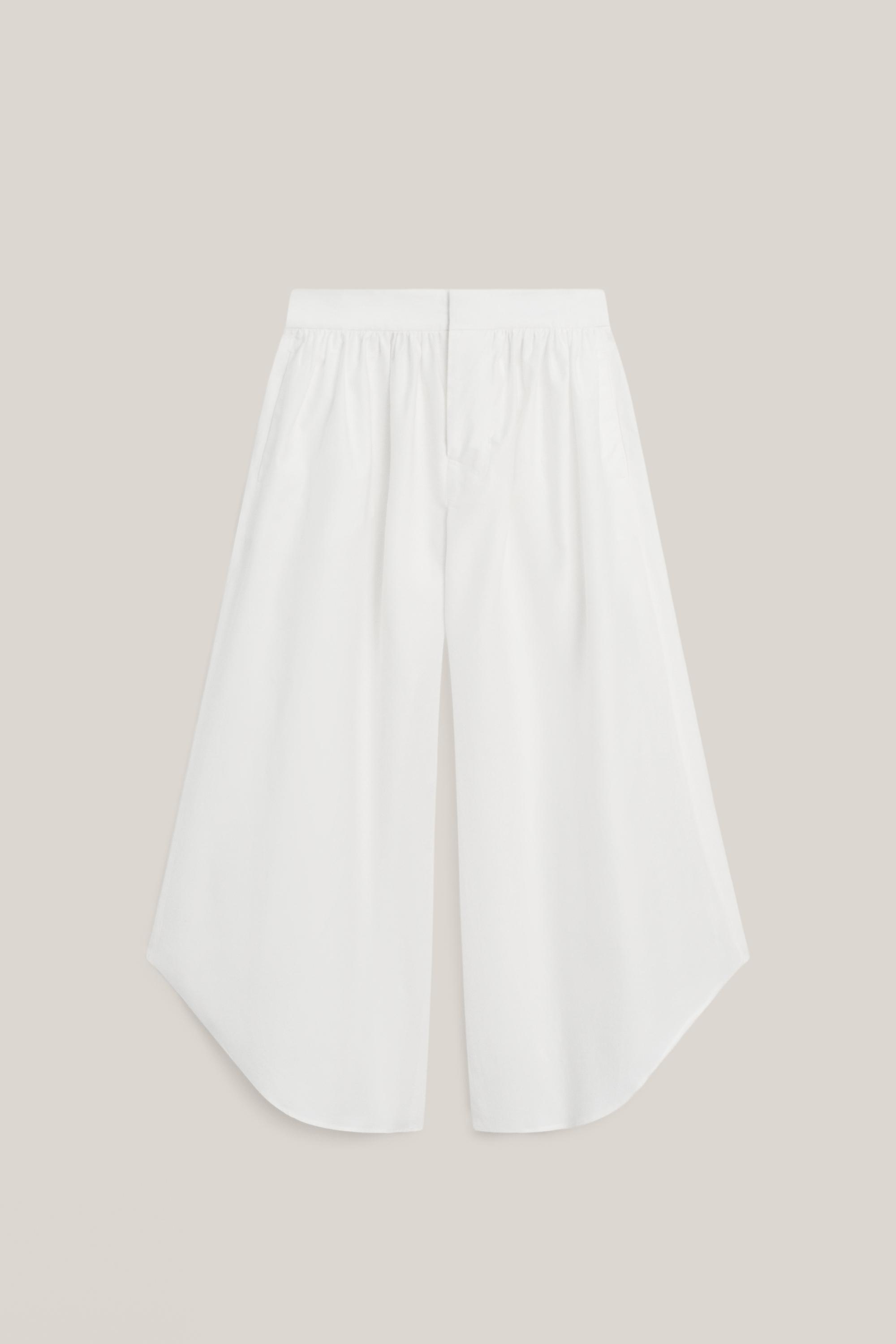 Culottes with pleated details - LIMITED EDITION — Oyster-white