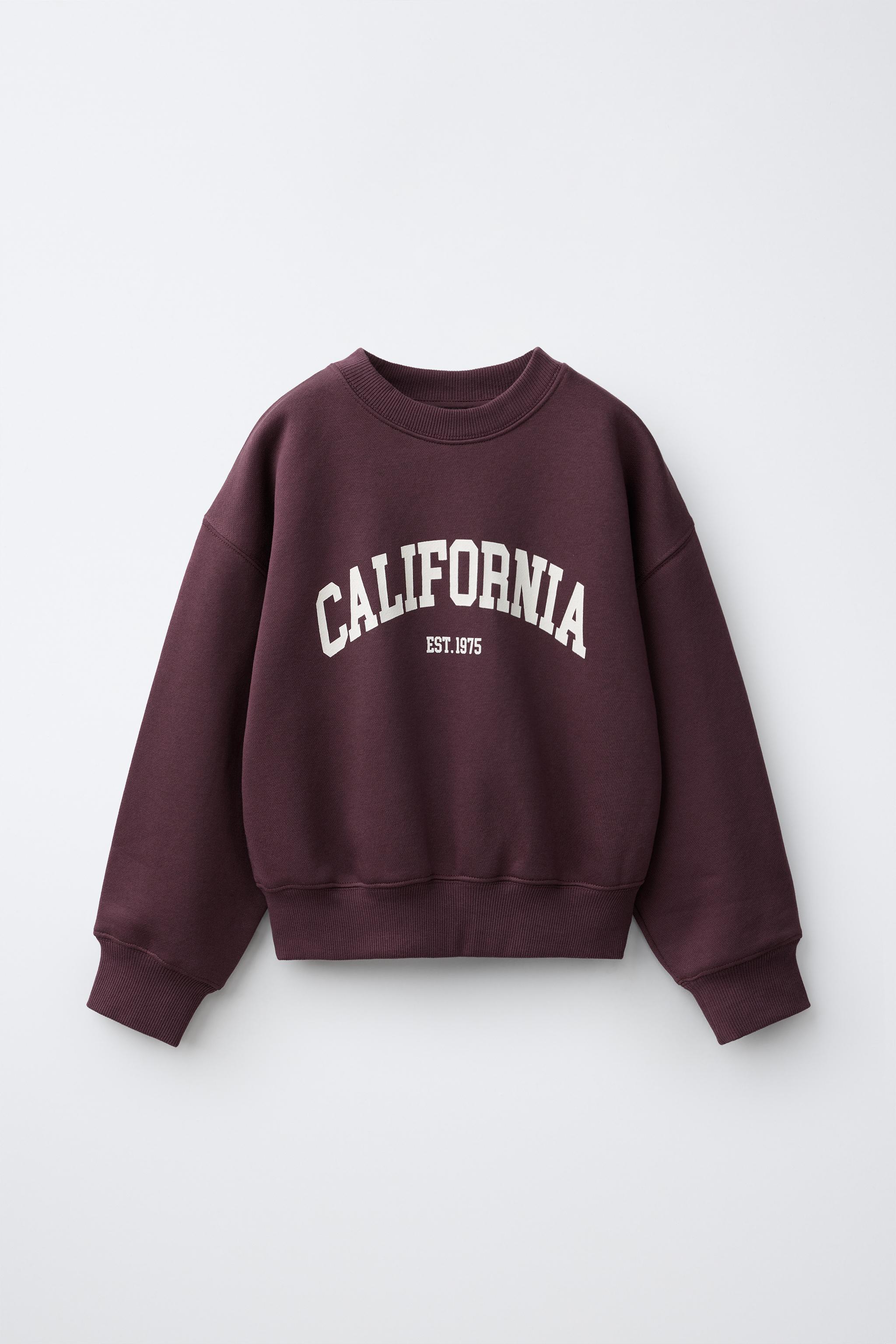 バーシティプリントスウェットシャツ - ウォッシュブルー | ZARA Japan 