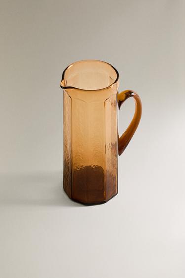 HAMMERED GLASS JUG - Orange by Zara - Image 1
