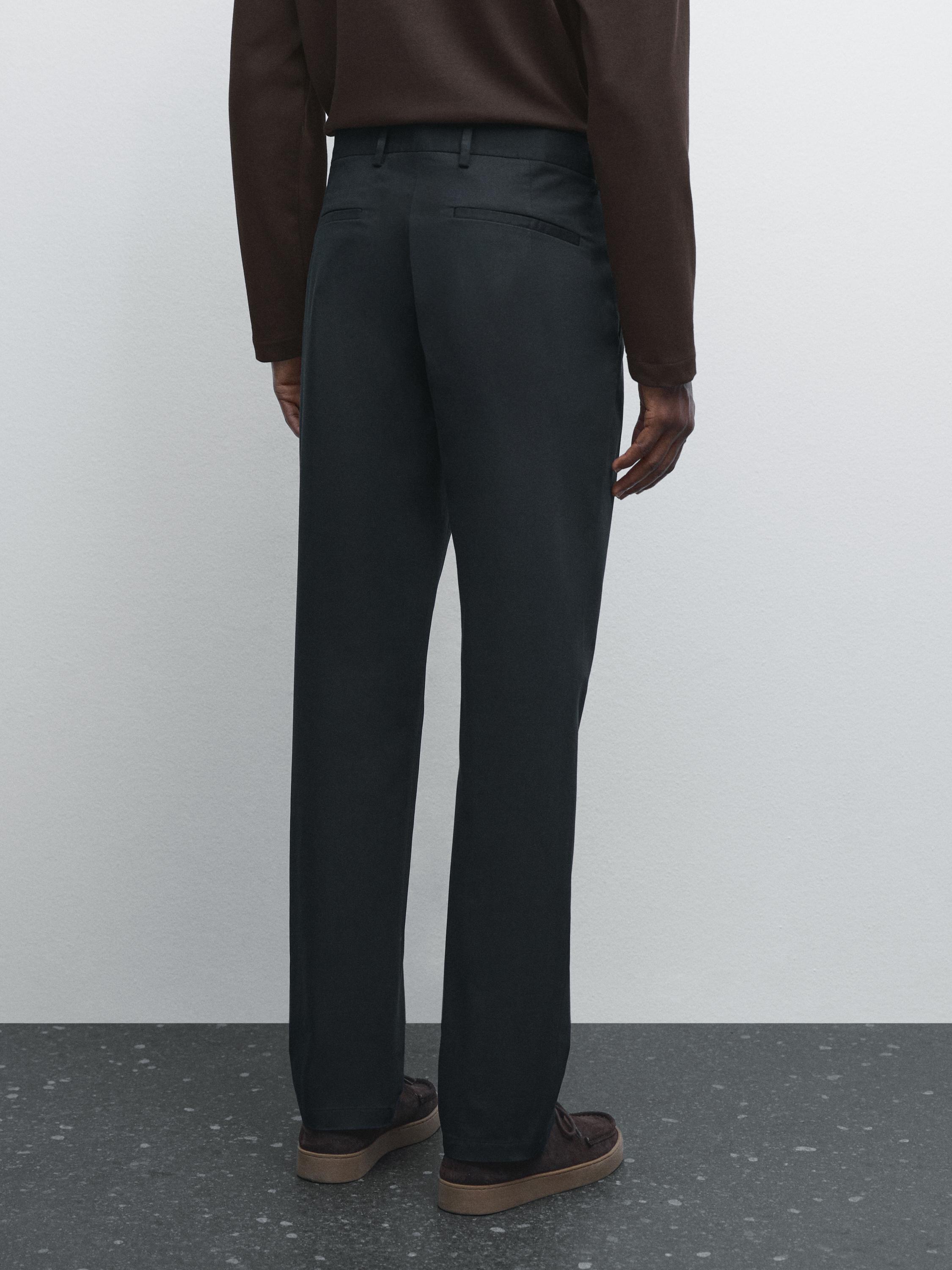 Pantalon tapered fit en coton mélang