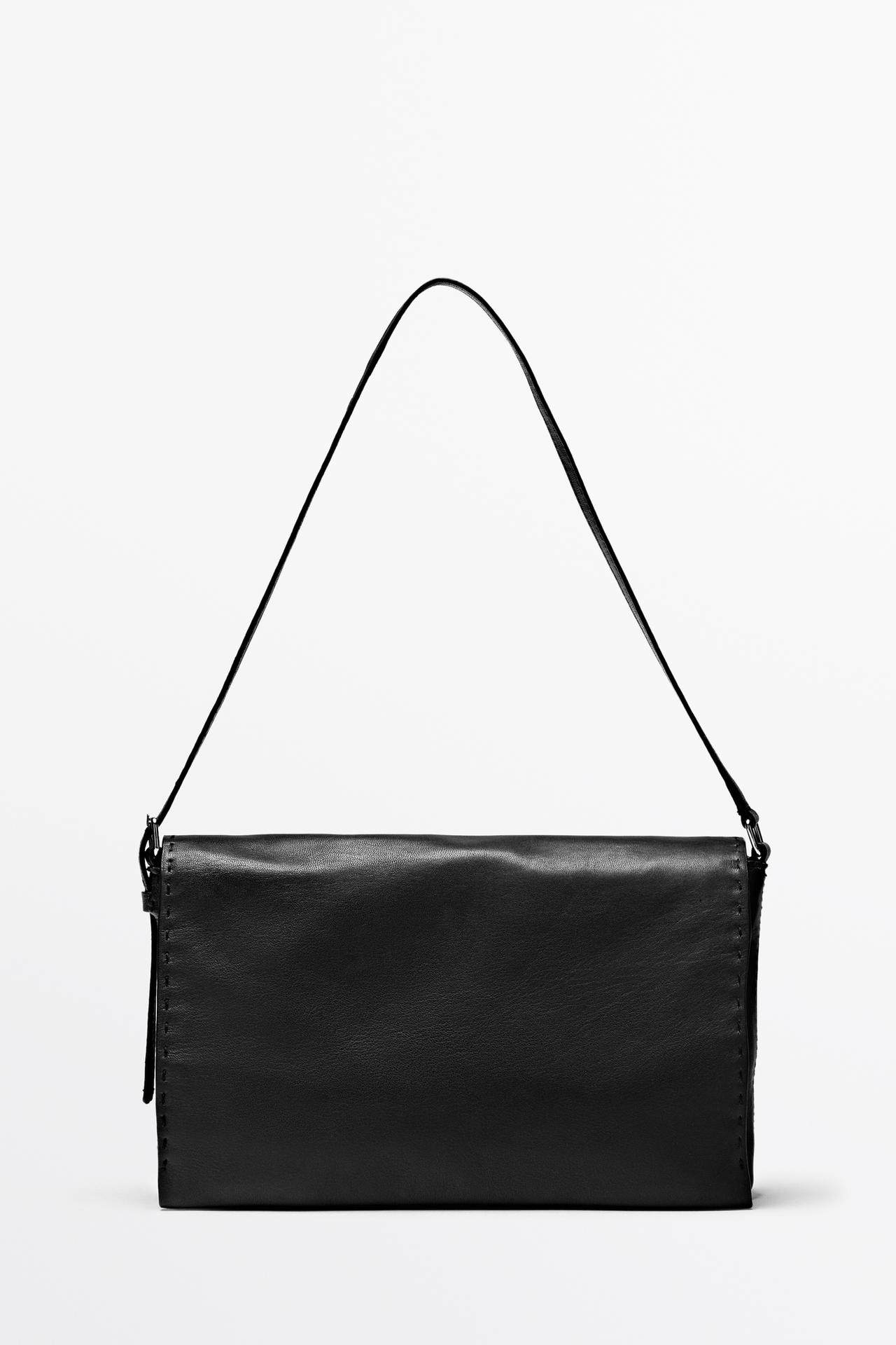 Nappa leather mini bag with stitch detail — Black