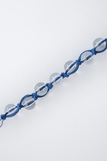 COLLIER LACET À BOULES - Bleu encre de Zara - Image 2