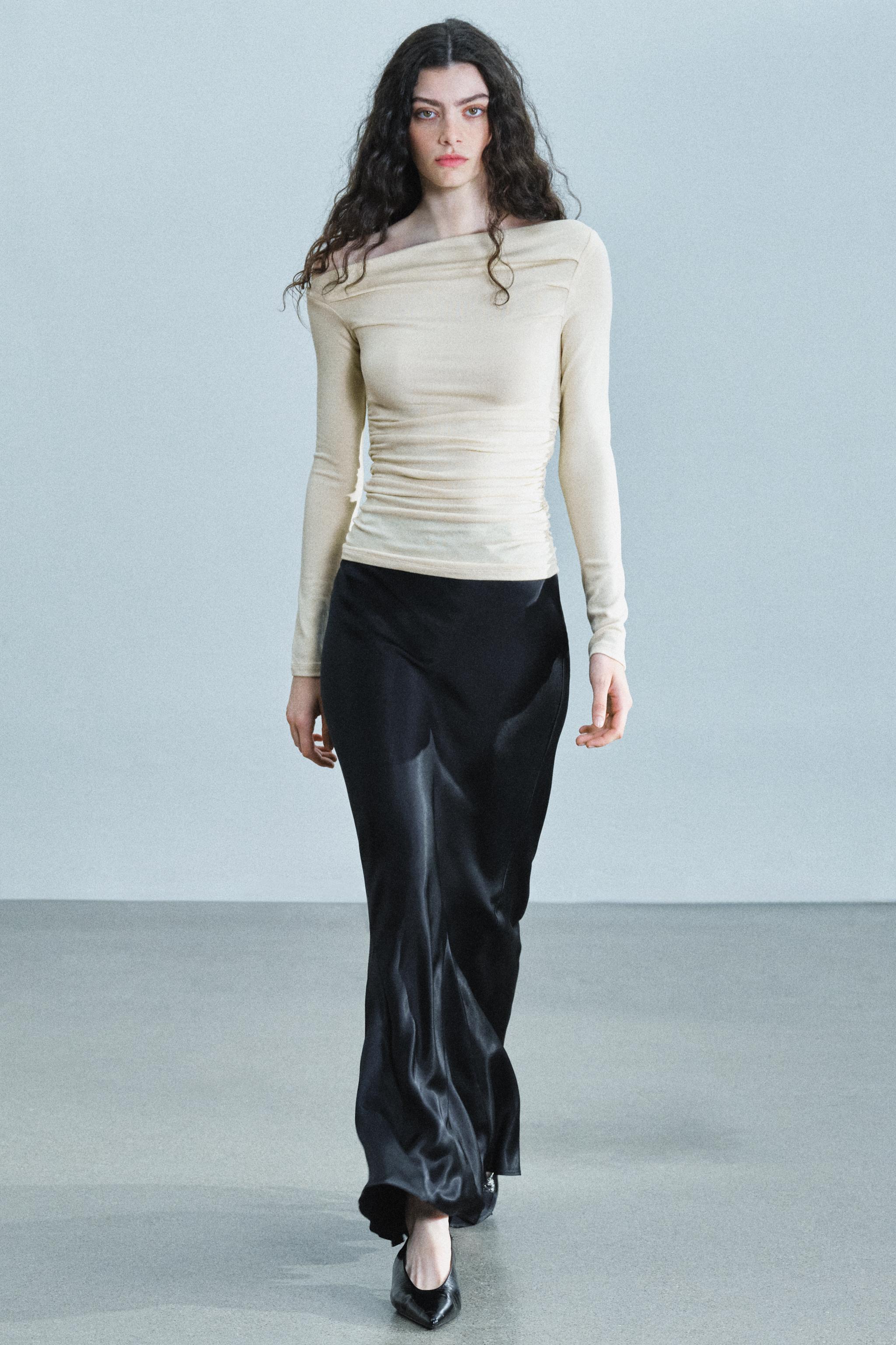 Zara Asimetrik Drapeli Top görsel 5