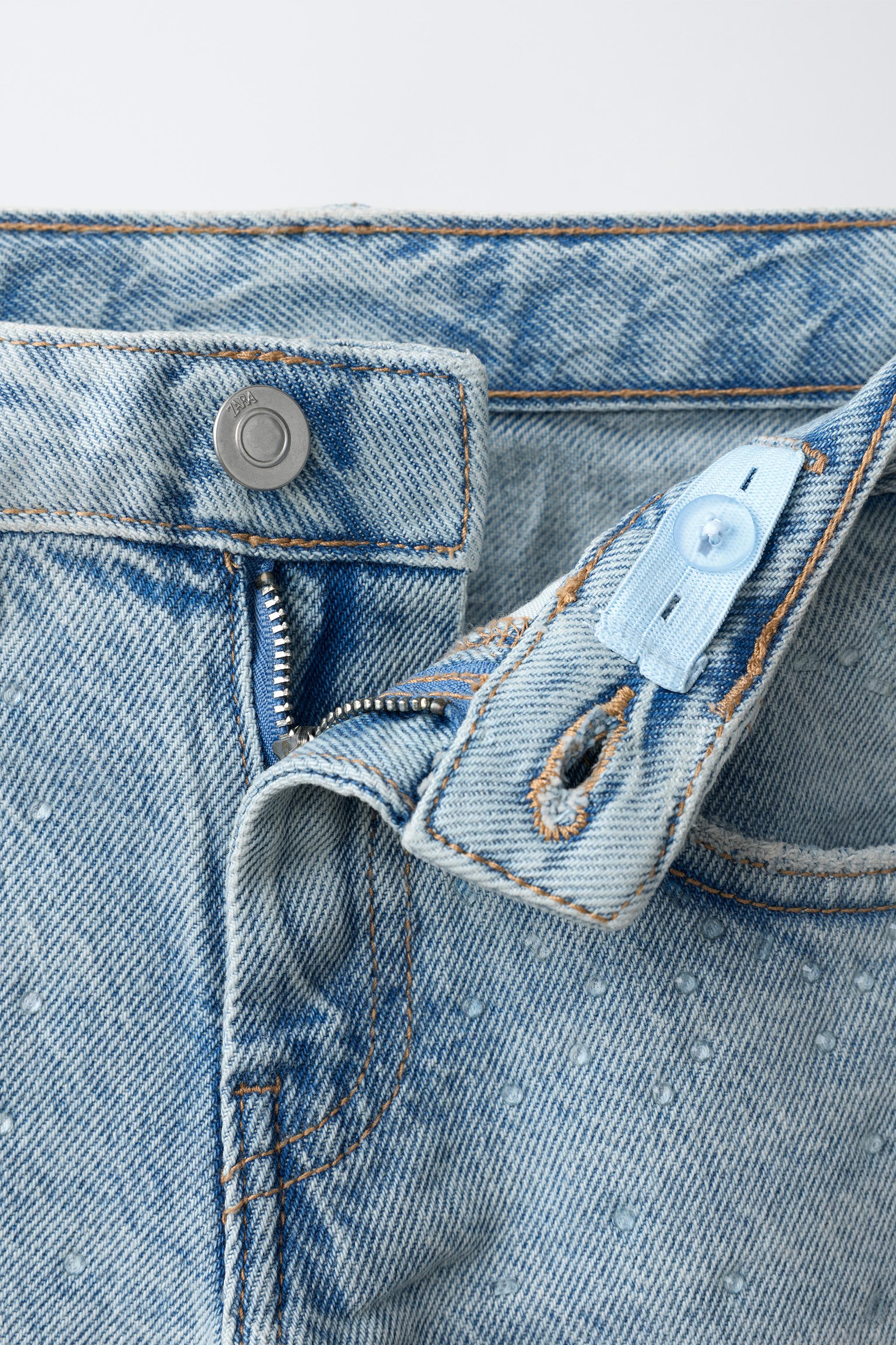 JEANS DROIT STRASS