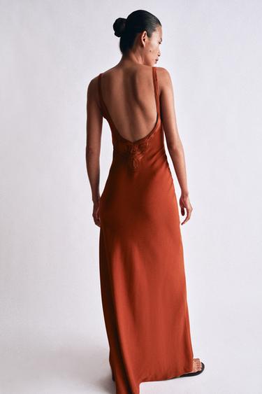 ROBE LONGUE ZW COLLECTION - Rouge orangé de Zara - Image 2
