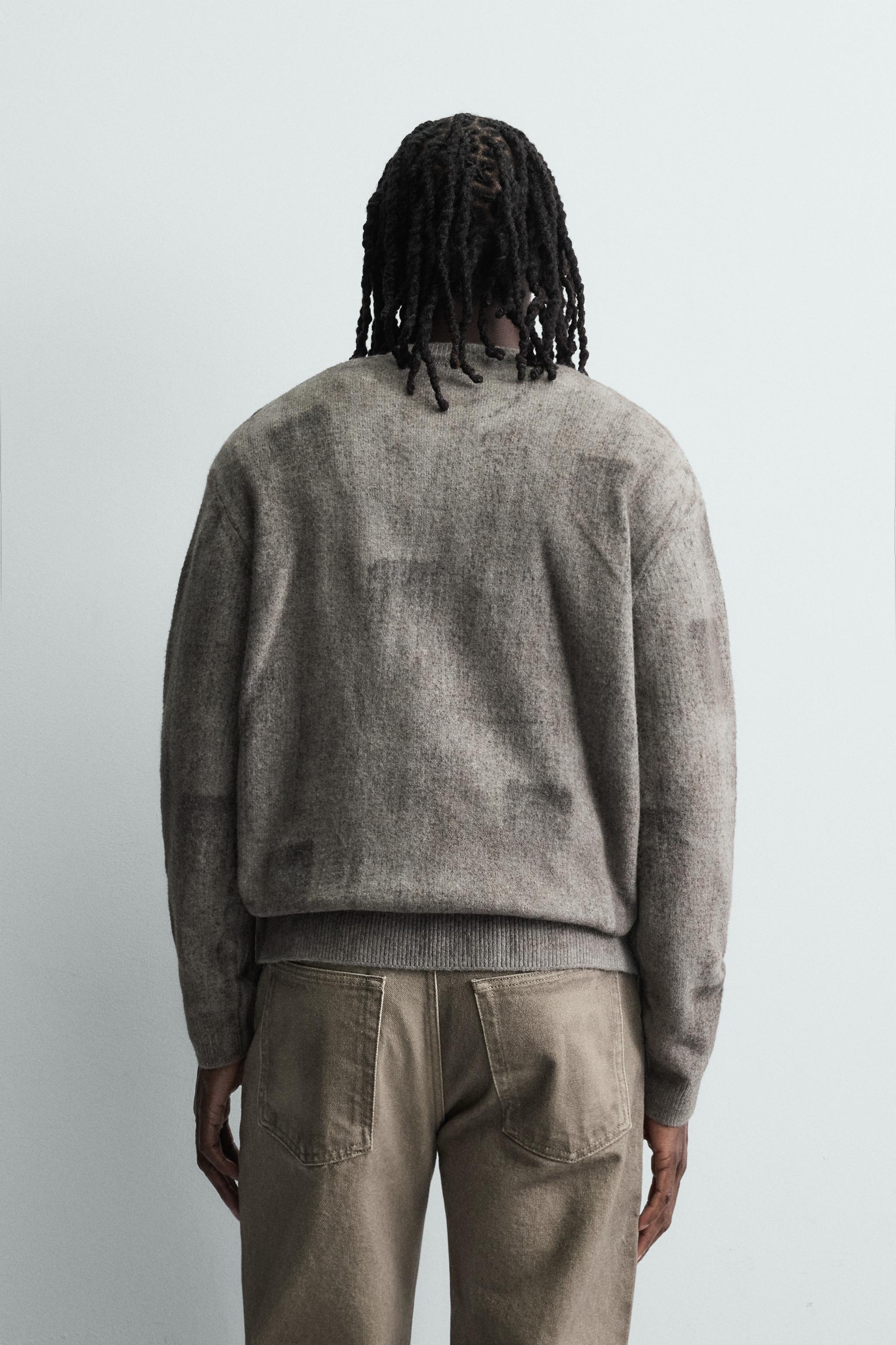 PULL BROSSÉ À IMPRIMÉ ABSTRAIT