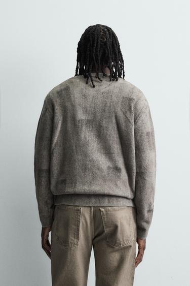 BRUSHED PRINTED JUMPER - Grey by Zara